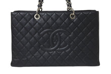 Load image into Gallery viewer, CHANEL シャネル GST XL チェーントートバッグ 15番台 キャビアスキン ココマーク ブラック シルバー金具 良品 中古 4b001003