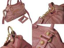 画像をギャラリービューアに読み込む, BALENCIAGA バレンシアガ ザ ジャイアント タウン 2WAY ハンドバッグ 285434 ピンク レザー ショルダー 美品 中古 4b001010