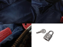 Load image into Gallery viewer, Christian Dior クリスチャンディオール トロッター レザー ハンドバッグ キャンバス レザー ネイビー ボルドー シルバー金具 美品 中古 4b001015