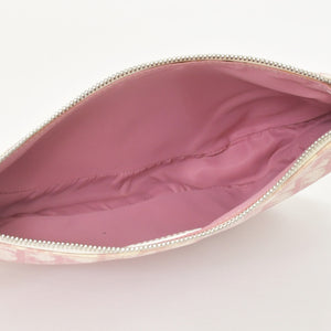 Christian Dior クリスチャンディオール ピンク ホワイト サドルバッグ ポーチ トロッター PVC コーティング CM1014 4a001022