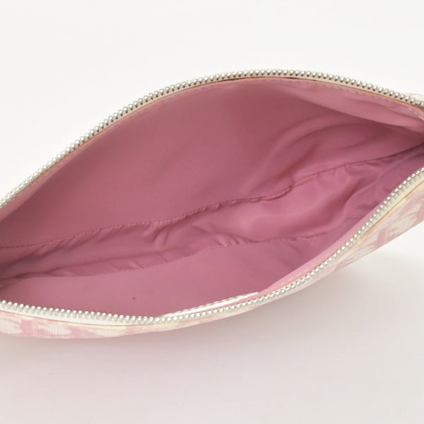 Christian Dior クリスチャンディオール ピンク ホワイト サドルバッグ ポーチ トロッター PVC コーティング CM1014 4a001022