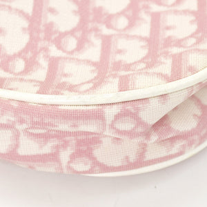 Christian Dior クリスチャンディオール ピンク ホワイト サドルバッグ ポーチ トロッター PVC コーティング CM1014 4a001022