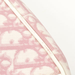 Christian Dior クリスチャンディオール ピンク ホワイト サドルバッグ ポーチ トロッター PVC コーティング CM1014 4a001022