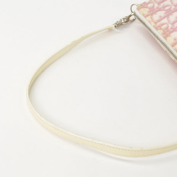 Christian Dior クリスチャンディオール ピンク ホワイト サドルバッグ ポーチ トロッター PVC コーティング CM1014 4a001022