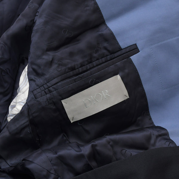 DIOR ディオール テーラードジャケット Tailored Jacket 193C261A4451 ブルー サイズ48 コットン100% 美品 中古 4a001051