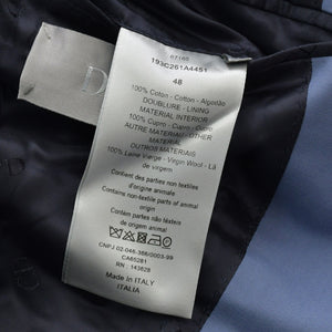 DIOR ディオール テーラードジャケット Tailored Jacket 193C261A4451 ブルー サイズ48 コットン100% 美品 中古 4a001051