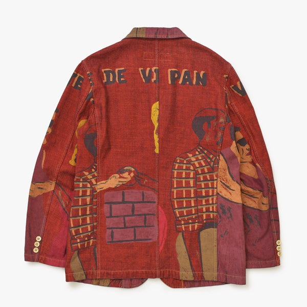 COMME DES GARCONS HOMME Jacket HI-J021 02SS Size M Cotton Red Good Condition Used 4a001296
