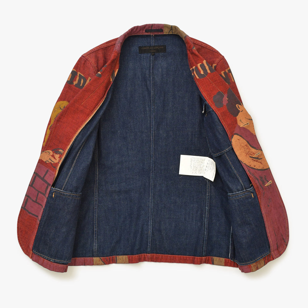 COMME DES GARCONS HOMME コムデギャルソンオム ジャケット HI-J021 02SS サイズM コットン レッド 美品 中古 4a001296