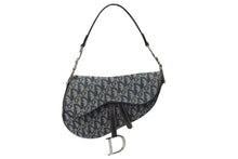 画像をギャラリービューアに読み込む, 極美品 Christian Dior クリスチャンディオール トロッター サドルバッグ ブラック ガリアーノ期 シルバー金具 ワンショルダー ロゴ 中古 4b000130