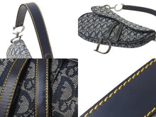 画像をギャラリービューアに読み込む, 極美品 Christian Dior クリスチャンディオール トロッター サドルバッグ ブラック ガリアーノ期 シルバー金具 ワンショルダー ロゴ 中古 4b000130