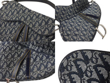 画像をギャラリービューアに読み込む, 極美品 Christian Dior クリスチャンディオール トロッター サドルバッグ ブラック ガリアーノ期 シルバー金具 ワンショルダー ロゴ 中古 4b000130