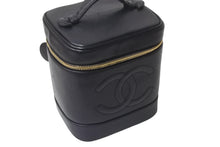 Load image into Gallery viewer, 極美品 CHANEL シャネル バニティ ハンドバッグ 3番台 キャビアスキン ココマーク ブラック ゴールド金具 中古 4b000143