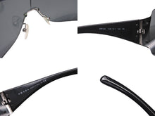 画像をギャラリービューアに読み込む, PRADA プラダ リムレス サングラス SPR041 サイドロゴ プラスチック メタル ブラック 美品 中古 4b001682