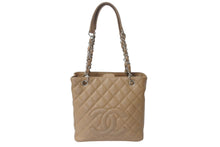 Load image into Gallery viewer, 極美品 CHANEL シャネル PST チェーントートバッグ A50994 キャビアスキン ココマーク 11番台 ベージュ シルバー金具 中古 4b000170