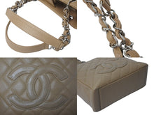 Load image into Gallery viewer, 極美品 CHANEL シャネル PST チェーントートバッグ A50994 キャビアスキン ココマーク 11番台 ベージュ シルバー金具 中古 4b000170
