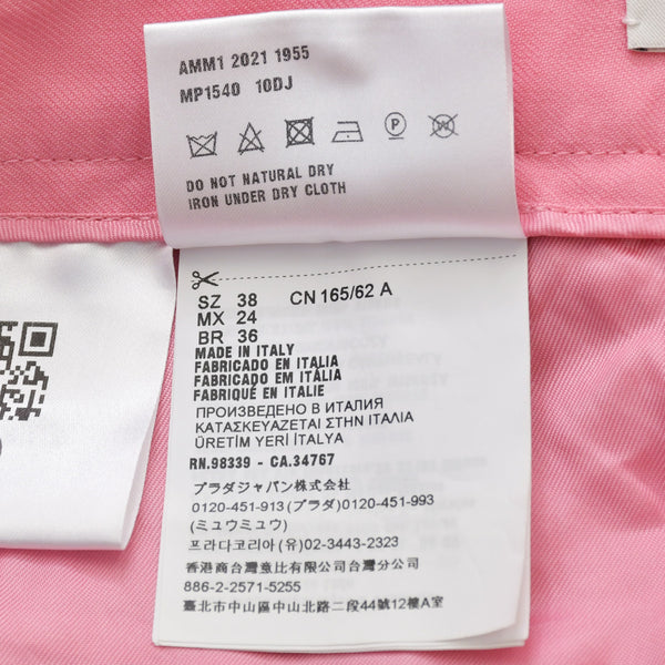 Very good condition MIUMIU shorts MP1540 size 38 pink silver metal fittings used 4a001756