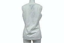 画像をギャラリービューアに読み込む, YVES SAINT LAURENT イヴサンローラン タンクトップ ノースリーブ YSL ロゴ コットン ホワイト ゴールド サイズS 良品 中古 4b001850