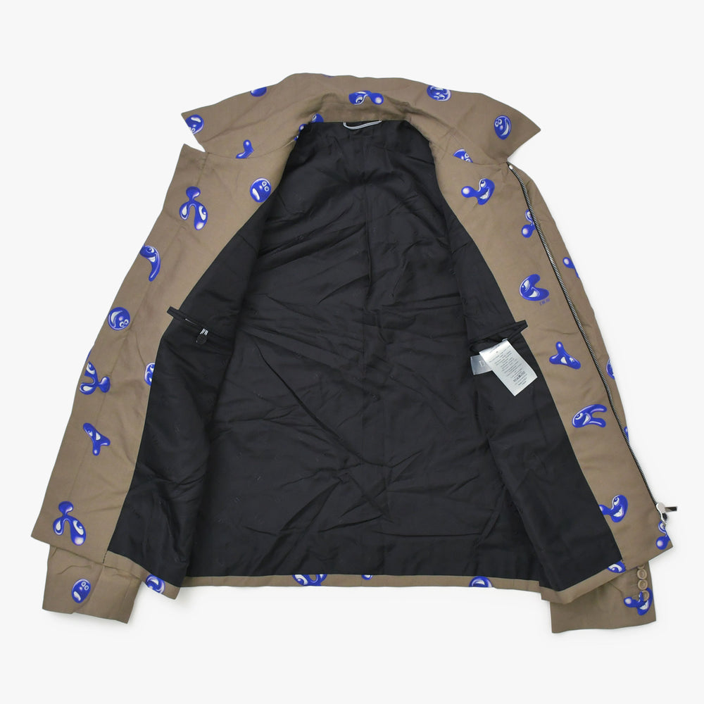 極美品 Christian Dior クリスチャンディオール × ケニーシャーフ ウールジャケット サイズ46 カーキ パープル 193C252A5185 中古 4a002392