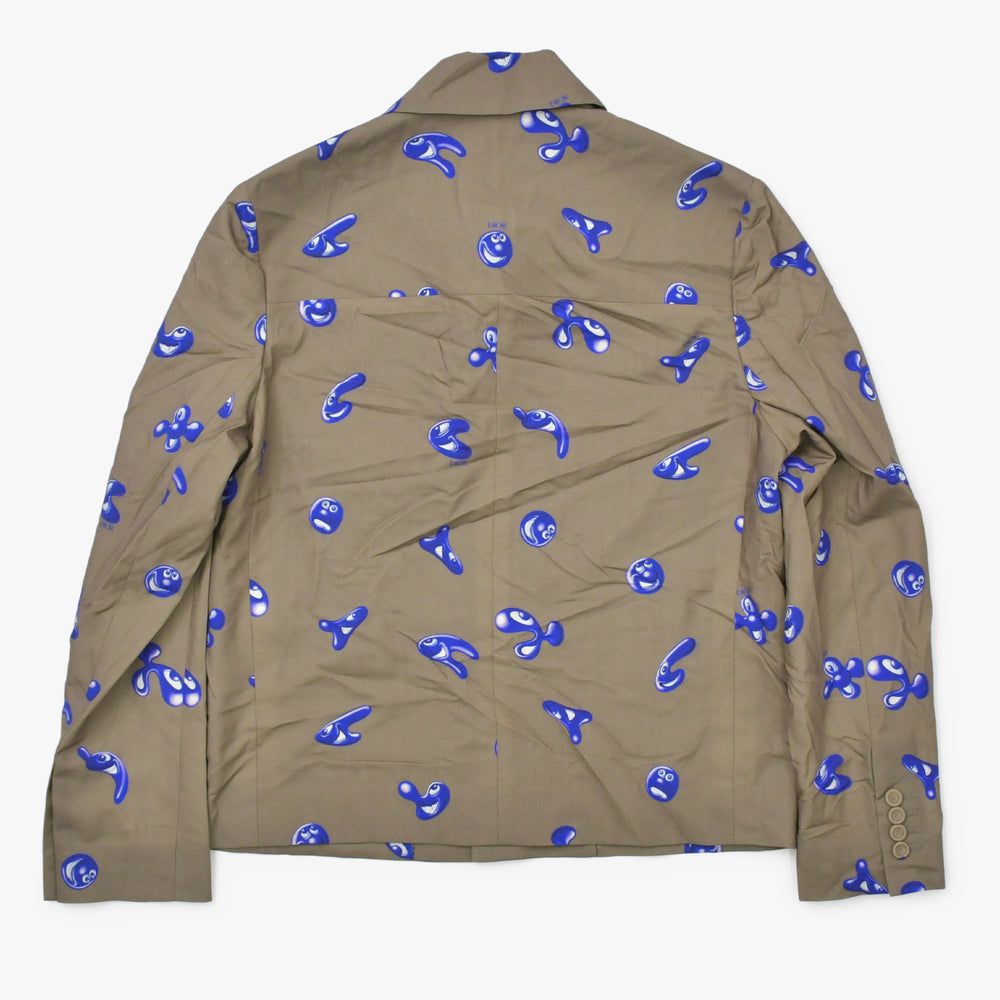 極美品 Christian Dior クリスチャンディオール × ケニーシャーフ ウールジャケット サイズ46 カーキ パープル 193C252A5185 中古 4a002392