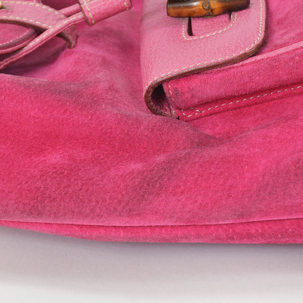 GUCCI Gucci Bamboo Mini Backpack Pink Pink Suede 003 Gold Hardware Vintage Good Condition Used 4a002500