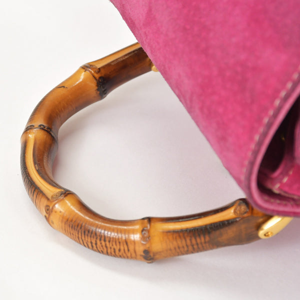GUCCI Gucci Bamboo Mini Backpack Pink Pink Suede 003 Gold Hardware Vintage Good Condition Used 4a002500