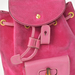 GUCCI Gucci Bamboo Mini Backpack Pink Pink Suede 003 Gold Hardware Vintage Good Condition Used 4a002500