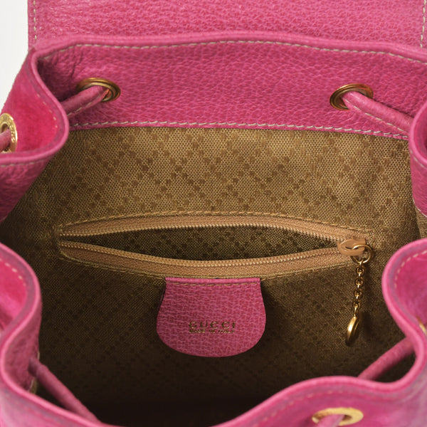 GUCCI Gucci Bamboo Mini Backpack Pink Pink Suede 003 Gold Hardware Vintage Good Condition Used 4a002500