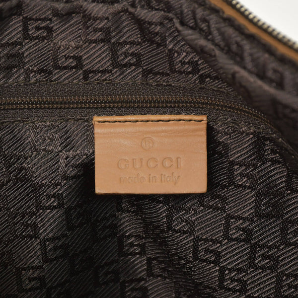 GUCCI グッチ スウェード製ワンショルダーバッグ 001 3814 キャメル ベージュ ホーボー スムースレザー シルバー金具 良品 中古 4a002501