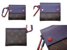 画像をギャラリービューアに読み込む, LOUIS VUITTON ルイヴィトン モノグラム タイガ コンパクトウォレット 三つ折り財布 M63041 ブラウン ブルー レッド 美品 中古 4b000032