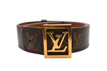 画像をギャラリービューアに読み込む, LOUIS VUITTON ルイ ヴィトン サンチュール ベルト モノグラム サイズ80 M9271 PVC ブラウン ゴールド金具 美品 中古 4b000034