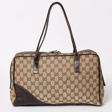 Load image into Gallery viewer, 極美品 GUCCI グッチ ニューブリット GGキャンバス ハンドバッグ 169971 ベージュ ブラウン ゴールド金具 中古 4a003449