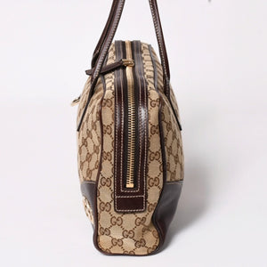 Very Good Condition GUCCI Gucci New Brit GG Canvas Handbag 169971 Beige Brown Gold Hardware Used 4a003449