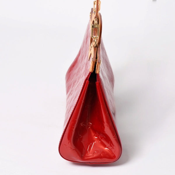 極美品 LOUIS VUITTON ルイヴィトン ロクスバリー ドライブ ハンドバッグ ワンショルダー M91987 モノグラムヴェルニ レッド ゴールド金具 中古 4a003477