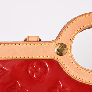 極美品 LOUIS VUITTON ルイヴィトン ロクスバリー ドライブ ハンドバッグ ワンショルダー M91987 モノグラムヴェルニ レッド ゴールド金具 中古 4a003477