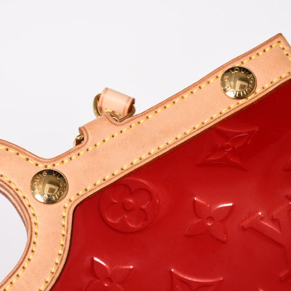 極美品 LOUIS VUITTON ルイヴィトン ロクスバリー ドライブ ハンドバッグ ワンショルダー M91987 モノグラムヴェルニ レッド ゴールド金具 中古 4a003477