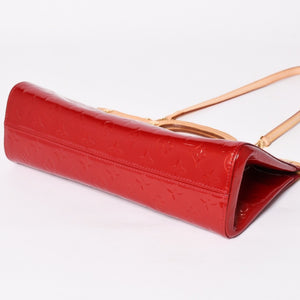極美品 LOUIS VUITTON ルイヴィトン ロクスバリー ドライブ ハンドバッグ ワンショルダー M91987 モノグラムヴェルニ レッド ゴールド金具 中古 4a003477