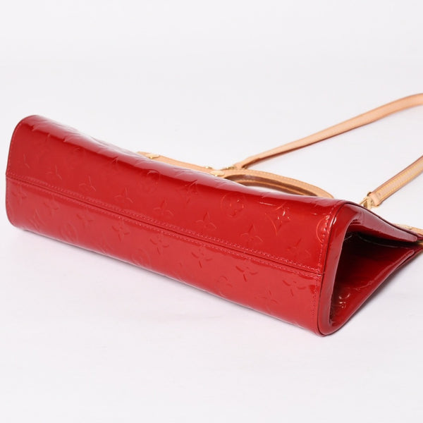極美品 LOUIS VUITTON ルイヴィトン ロクスバリー ドライブ ハンドバッグ ワンショルダー M91987 モノグラムヴェルニ レッド ゴールド金具 中古 4a003477