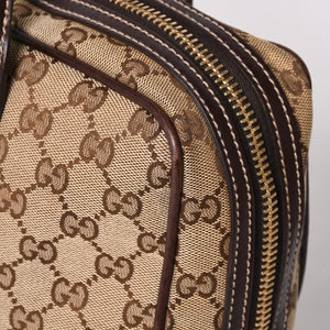 Very Good Condition GUCCI Gucci New Brit GG Canvas Handbag 169971 Beige Brown Gold Hardware Used 4a003449