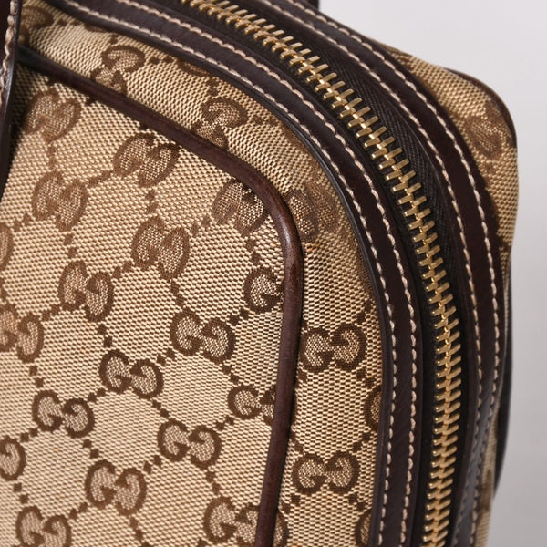 Very Good Condition GUCCI Gucci New Brit GG Canvas Handbag 169971 Beige Brown Gold Hardware Used 4a003449