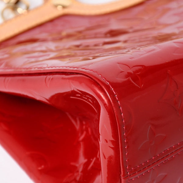 極美品 LOUIS VUITTON ルイヴィトン ロクスバリー ドライブ ハンドバッグ ワンショルダー M91987 モノグラムヴェルニ レッド ゴールド金具 中古 4a003477