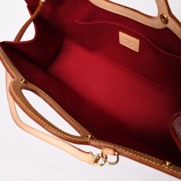 極美品 LOUIS VUITTON ルイヴィトン ロクスバリー ドライブ ハンドバッグ ワンショルダー M91987 モノグラムヴェルニ レッド ゴールド金具 中古 4a003477
