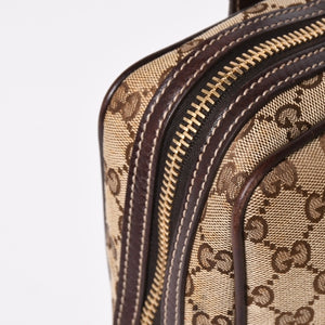 Very Good Condition GUCCI Gucci New Brit GG Canvas Handbag 169971 Beige Brown Gold Hardware Used 4a003449