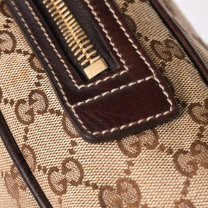 Very Good Condition GUCCI Gucci New Brit GG Canvas Handbag 169971 Beige Brown Gold Hardware Used 4a003449