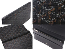 画像をギャラリービューアに読み込む, GOYARD ゴヤール リシュリュー 二つ折り長財布 ロングウォレット ブラック ヘリボーン柄 レザー APM20501 美品 中古 4b000035