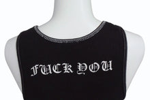 画像をギャラリービューアに読み込む, CHROME HEARTS クロムハーツ オールド サイドロゴ FUCKYOU ロングタンクトップ コットン ブラック サイズS 美品 中古 4b003822