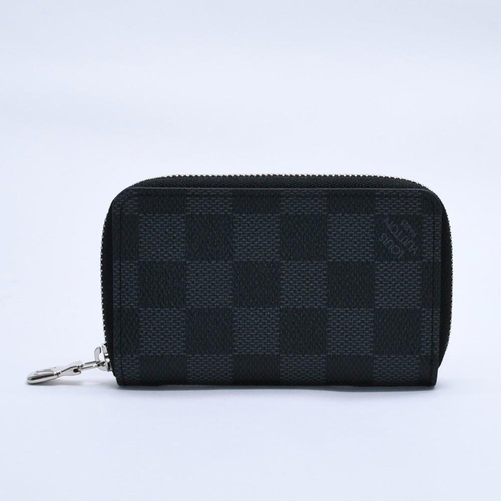 Very good condition LOUIS VUITTON Zippy Coin Purse Damier Graphite N63076 Coin Case Mini Wallet Black Mini Wallet Silver Hardware Used 4a003880