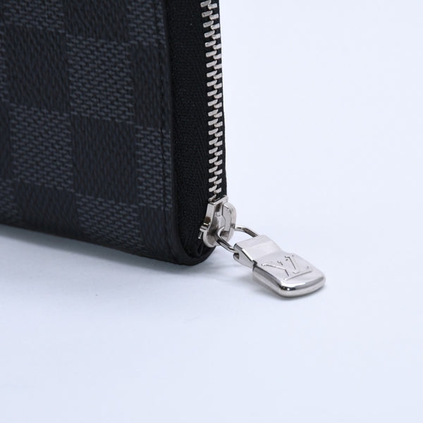 極美品 LOUIS VUITTON ルイヴィトン ジッピー コインパース ダミエグラフィット N63076 コインケース ミニウォレット ブラック ミニ財布 シルバー金具 中古 4a003880