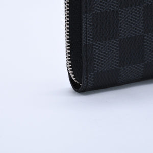 極美品 LOUIS VUITTON ルイヴィトン ジッピー コインパース ダミエグラフィット N63076 コインケース ミニウォレット ブラック ミニ財布 シルバー金具 中古 4a003880