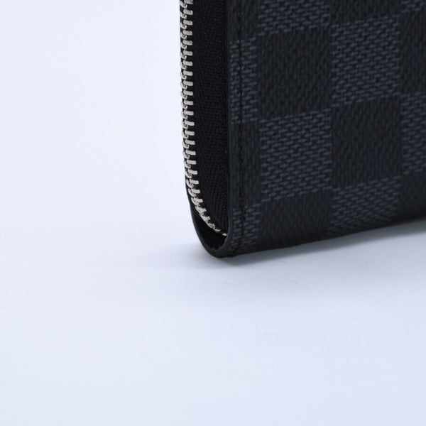 極美品 LOUIS VUITTON ルイヴィトン ジッピー コインパース ダミエグラフィット N63076 コインケース ミニウォレット ブラック ミニ財布 シルバー金具 中古 4a003880