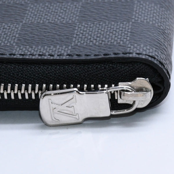 極美品 LOUIS VUITTON ルイヴィトン ジッピー コインパース ダミエグラフィット N63076 コインケース ミニウォレット ブラック ミニ財布 シルバー金具 中古 4a003880